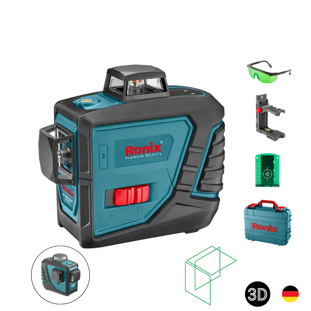 RONIX PERU SAC (86) Nivel Láser 3D Luz Verde INDUSTRIAL RONIX RH-9537G - Imagen 1
