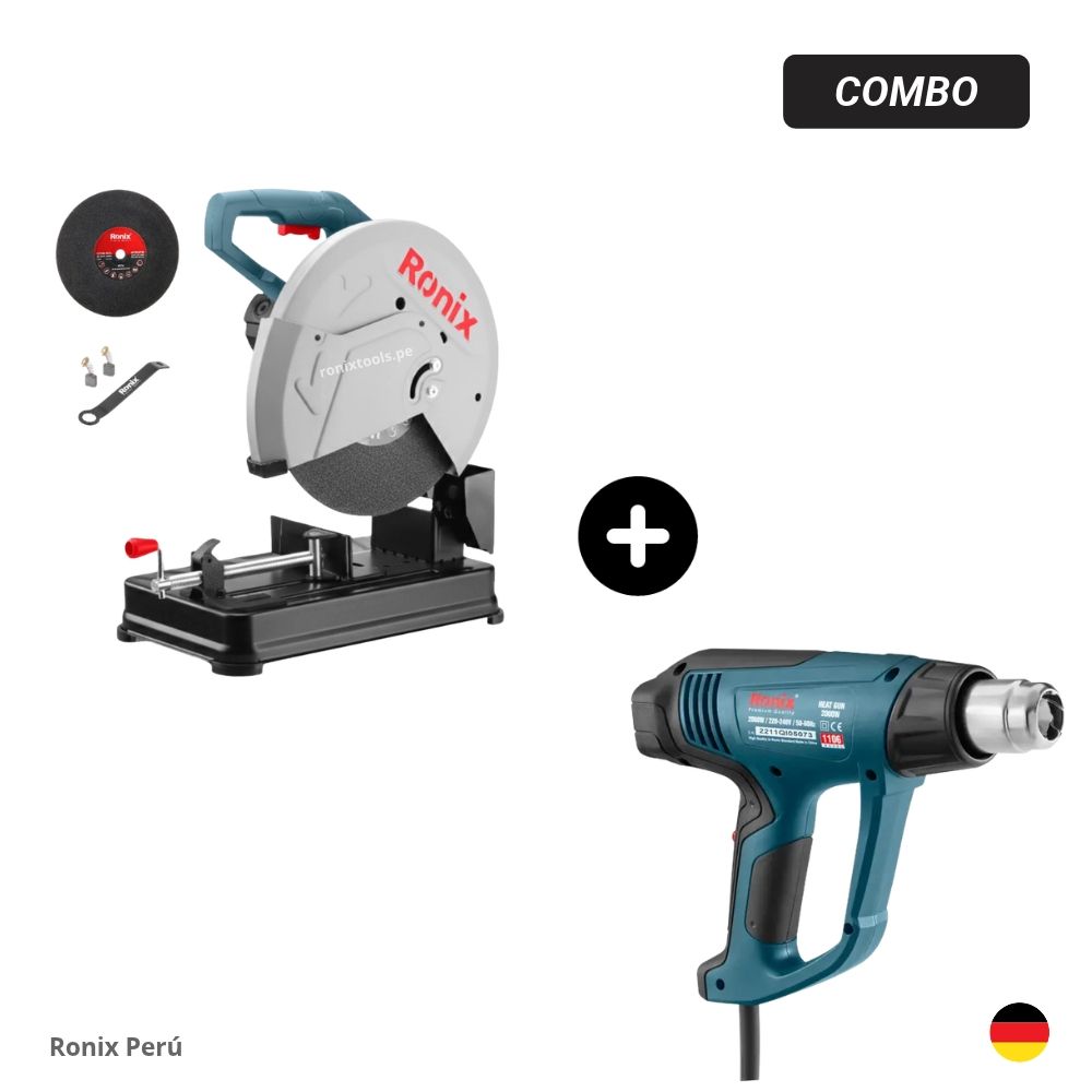 Ronix Perú (59) Combo Tronzadora Industrial 14″ 2400W + Pistola de Calor 2000W Ronix - Imagen 1